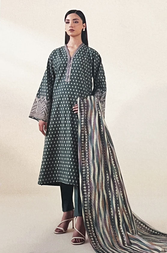 Sapphire 3 Piece Embroidered Khaddar Suit