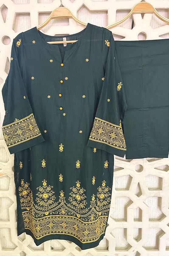 2 Piece Embroidered Cambric Suit