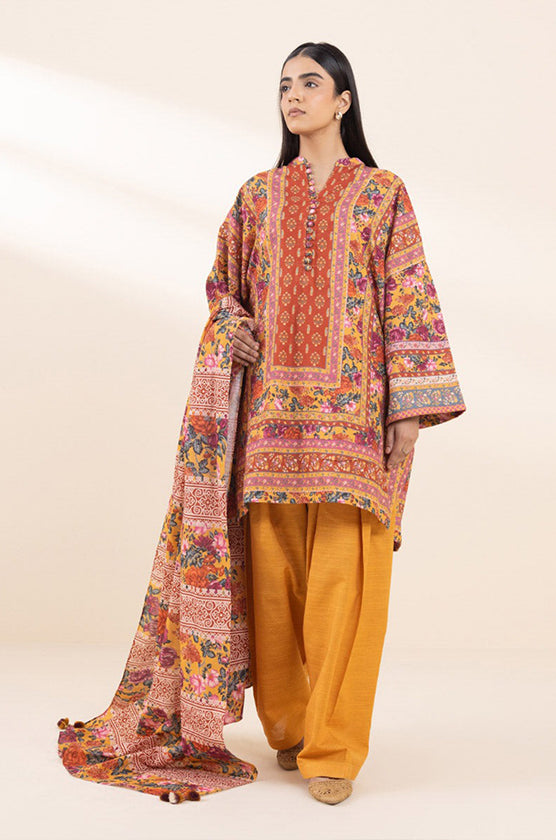 Sapphire 3-Piece Khaddar Suit