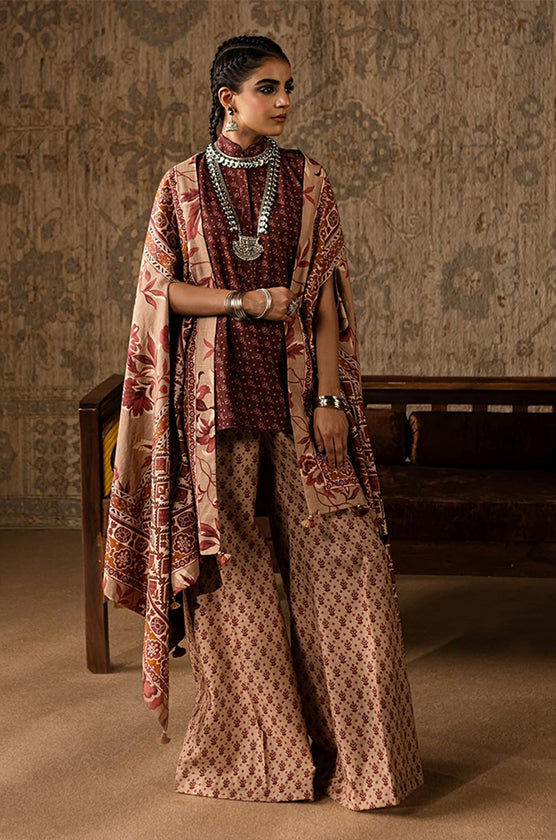 Sapphire 3-Piece Khaddar Suit
