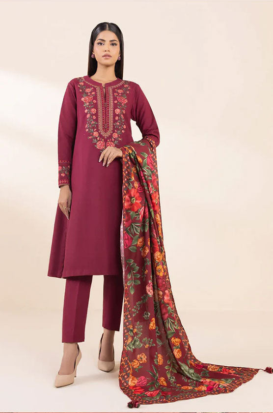 Sapphire 3 Piece Embroidered Khaddar Suit