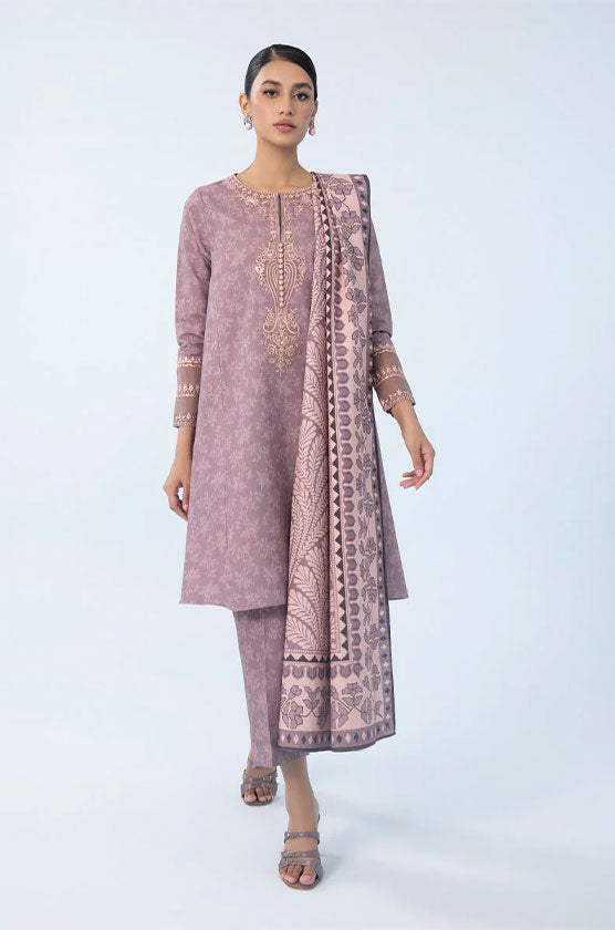 Sapphire 3 Piece - Embroidered Khaddar Suit