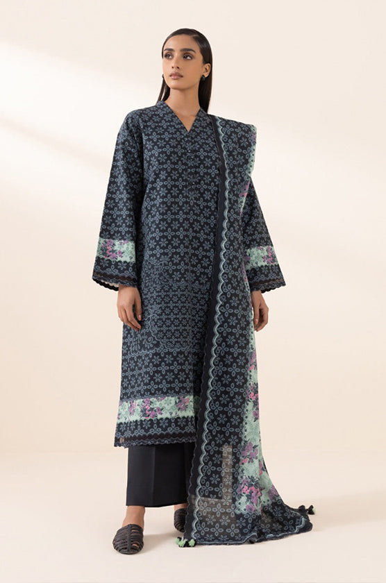 Sapphire 3-Piece Khaddar Suit