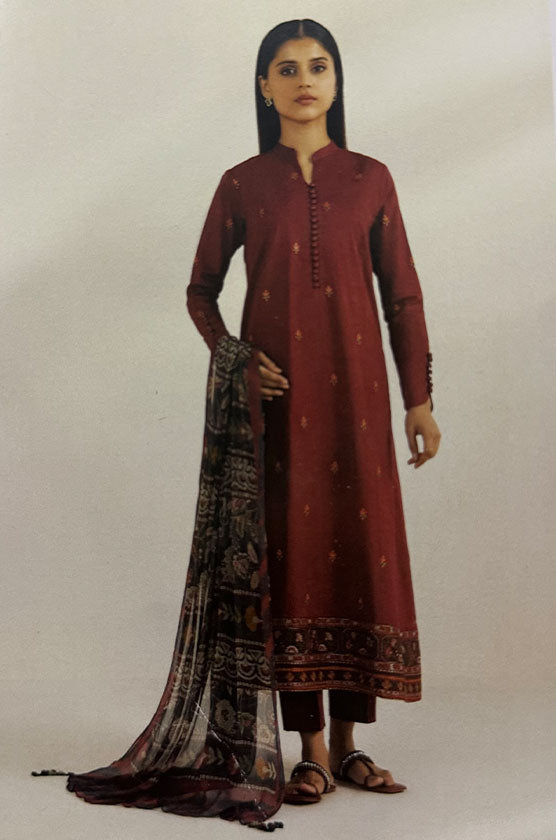 Sapphire 3 Piece Embroidered Cambric Suit