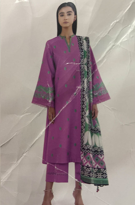 Sapphire 3 Piece Embroidered Dobby Suit