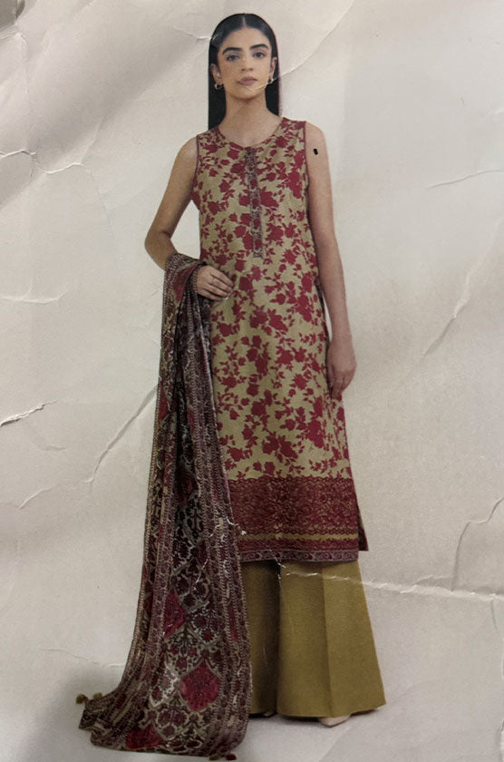 Sapphire 3 Piece Embroidered Khaddar Suit