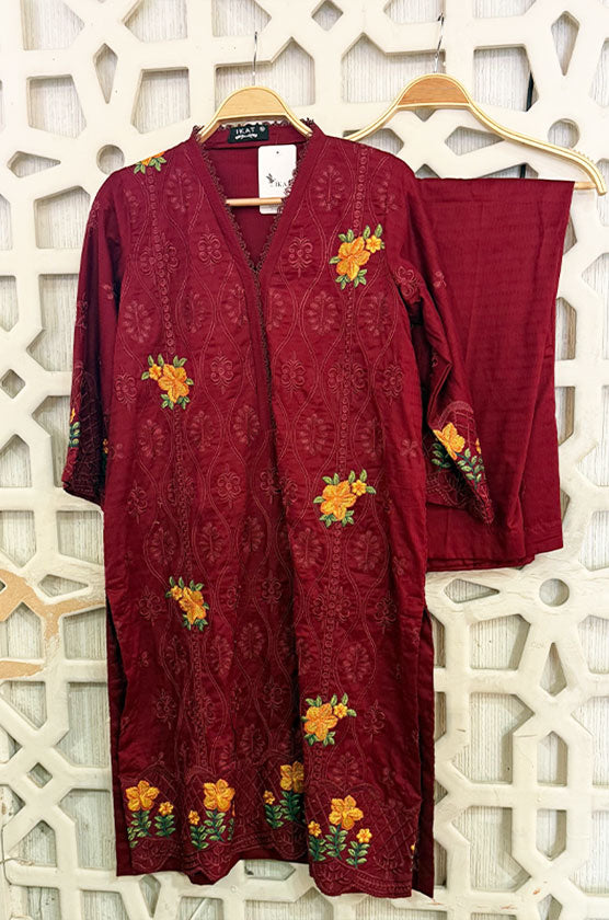 Ikat 2 Piece Embroidered Lawn Suit