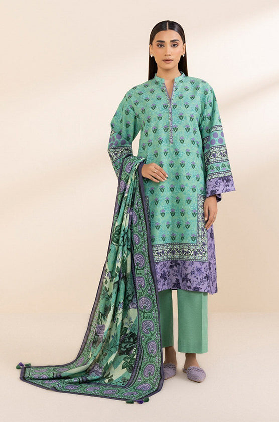 Sapphire 3-Piece Khaddar Suit