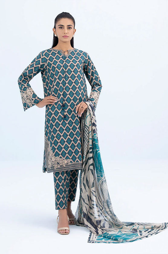 Sapphire 3 Piece - Embroidered Khaddar Suit