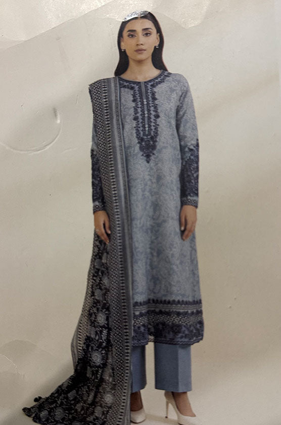 Sapphire 3 Piece Embroidered Khaddar Suit