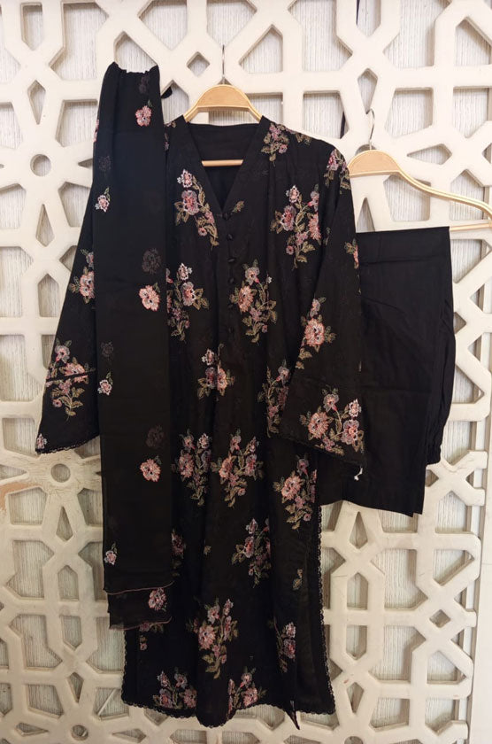 Ikat Full Embroidered 3 Piece Lawn Suit
