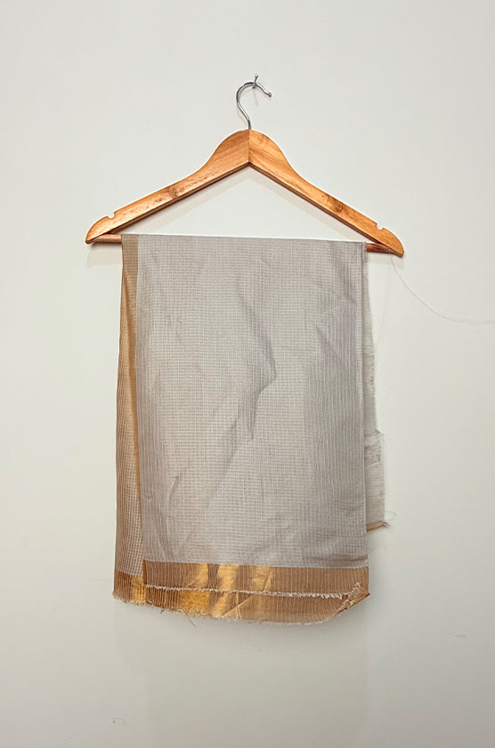 Grey&Golden Fancy Organza Silk Dupatta