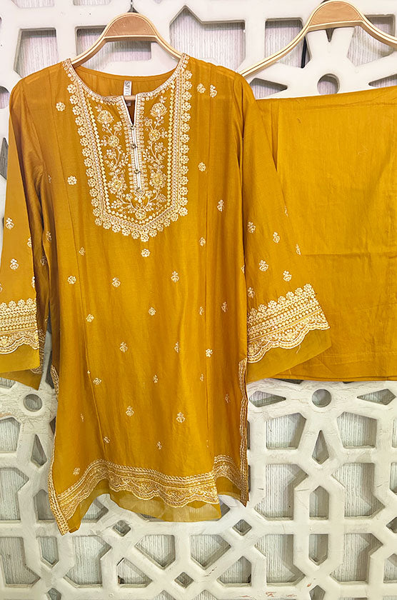 2 Piece Embroidered Cambric Suit