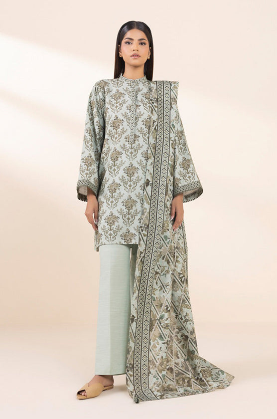 Sapphire 3-Piece Khaddar Suit