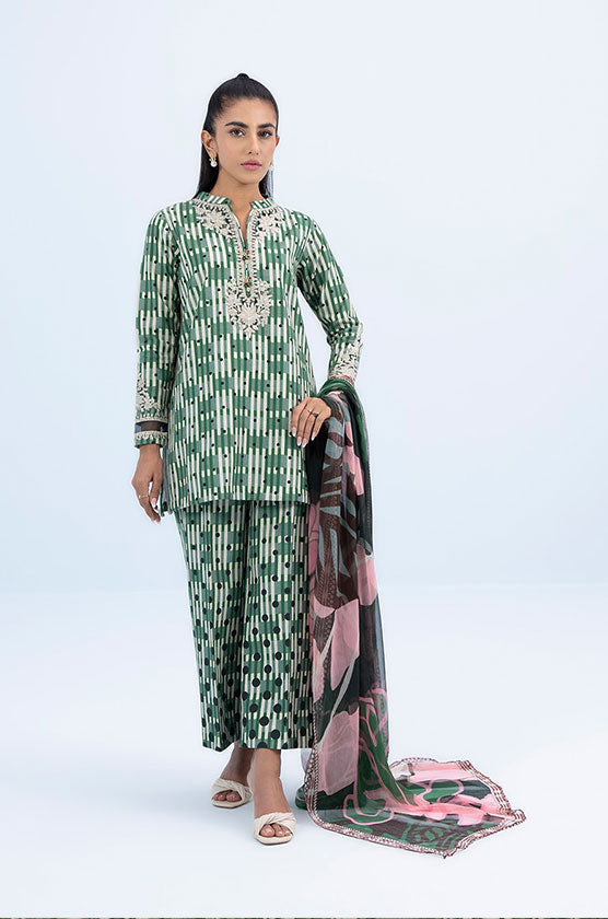 Sapphire 3 Piece - Embroidered Khaddar Suit