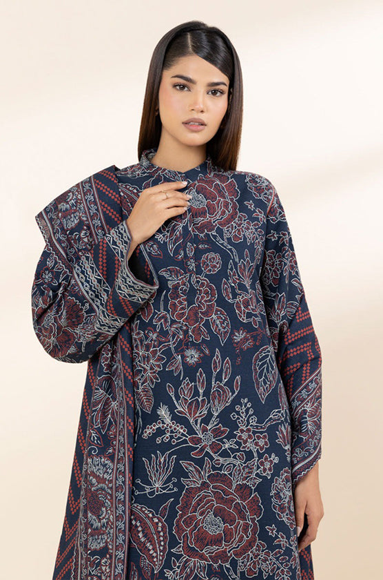 Sapphire 3-Piece Khaddar Suit