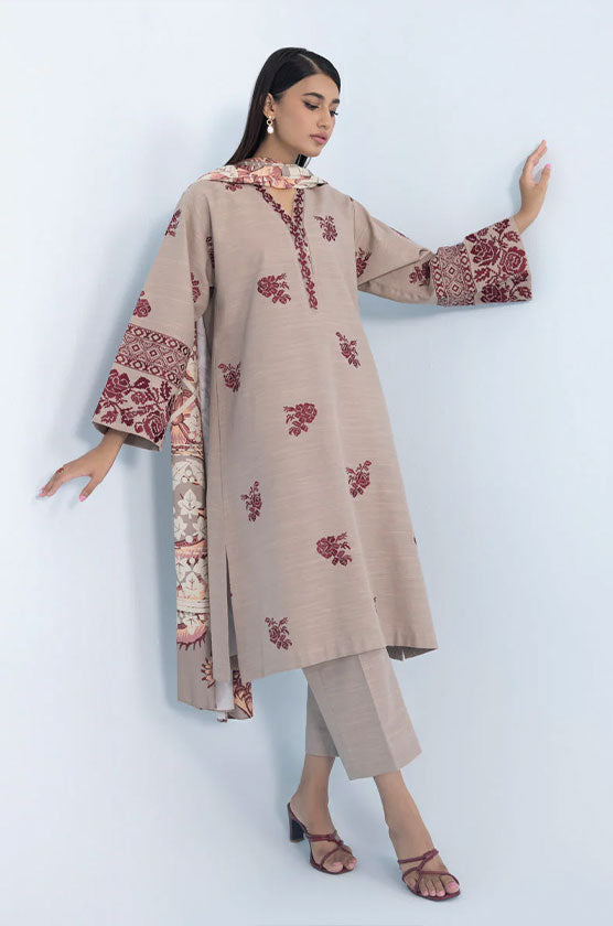 Sapphire 3 Piece - Embroidered Khaddar Suit