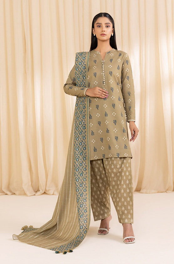 Sapphire 3-Piece Khaddar Suit