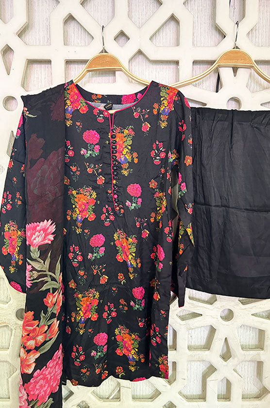 Crizma 3 Piece Printed Silk Suit